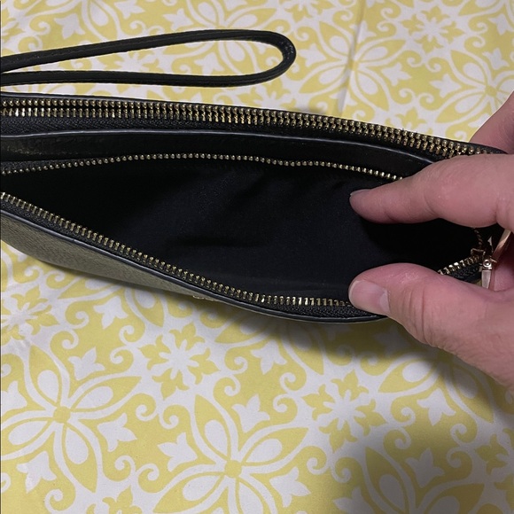 Coach Double Zipper Pebbled Leather Black Wristlet Wallet NWT - Picture 6 of 8